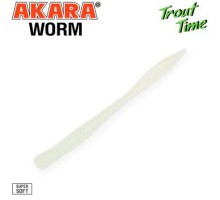 Силиконовая приманка Akara Trout Time Worm цвет 12 Glow