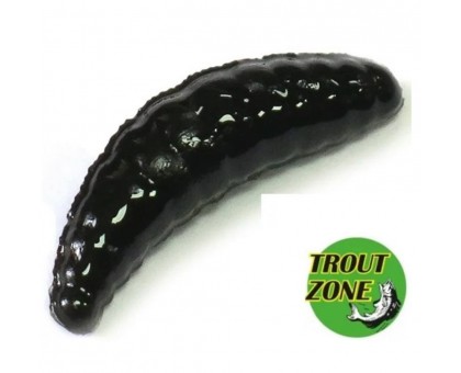 Силиконовая приманка Trout Zone Maggot 1,6" цвет черный