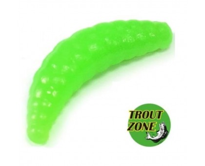 Силиконовая приманка Trout Zone Maggot 1,6" цвет зеленый