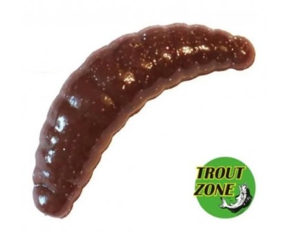 Силиконовая приманка Trout Zone Maggot 1,6" цвет шоколад