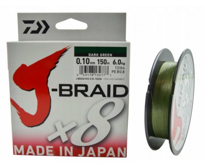 Плетеный шнур Daiwa J-BRAID X8 green 0,18