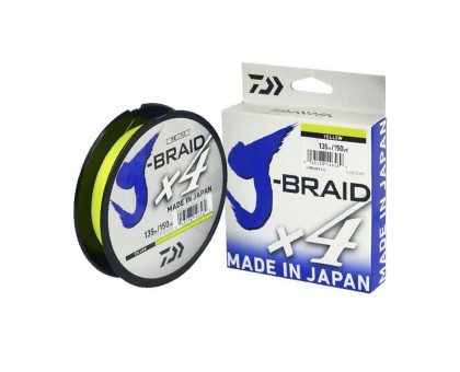 Плетенный шнур Daiwa J-BRAID X4 yellow 0,13