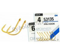 Крючки одинарные Owner 53135 Pin Hook gold №6